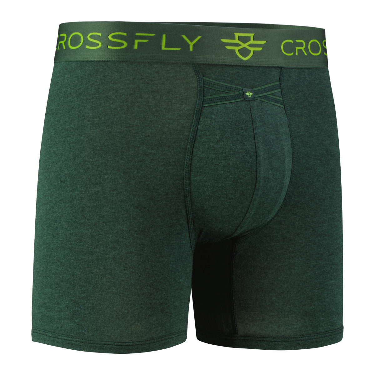 IKON Men's 6" Boxers - Green Marle Crossfly