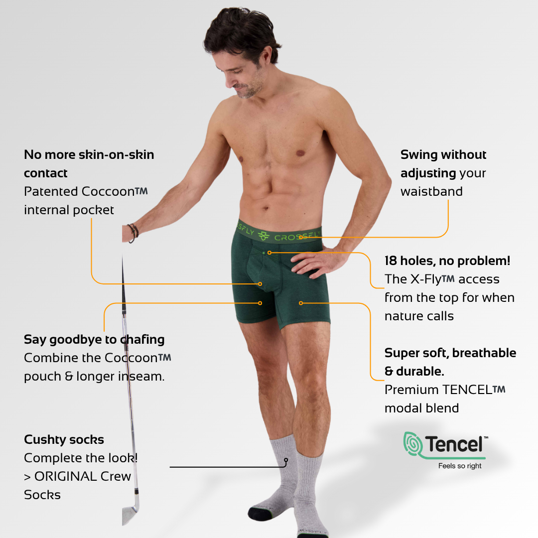 IKON Men's 6" Boxers - Green Marle Crossfly