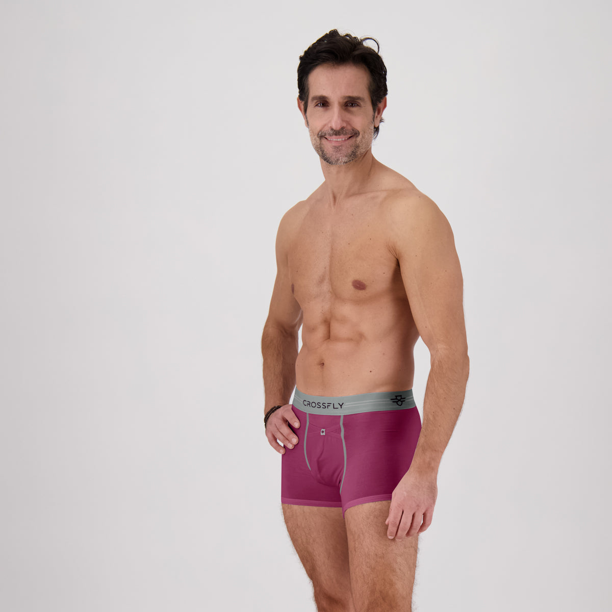 IKON X Men's 3" Trunks - Perfect Plum/Grey Crossfly