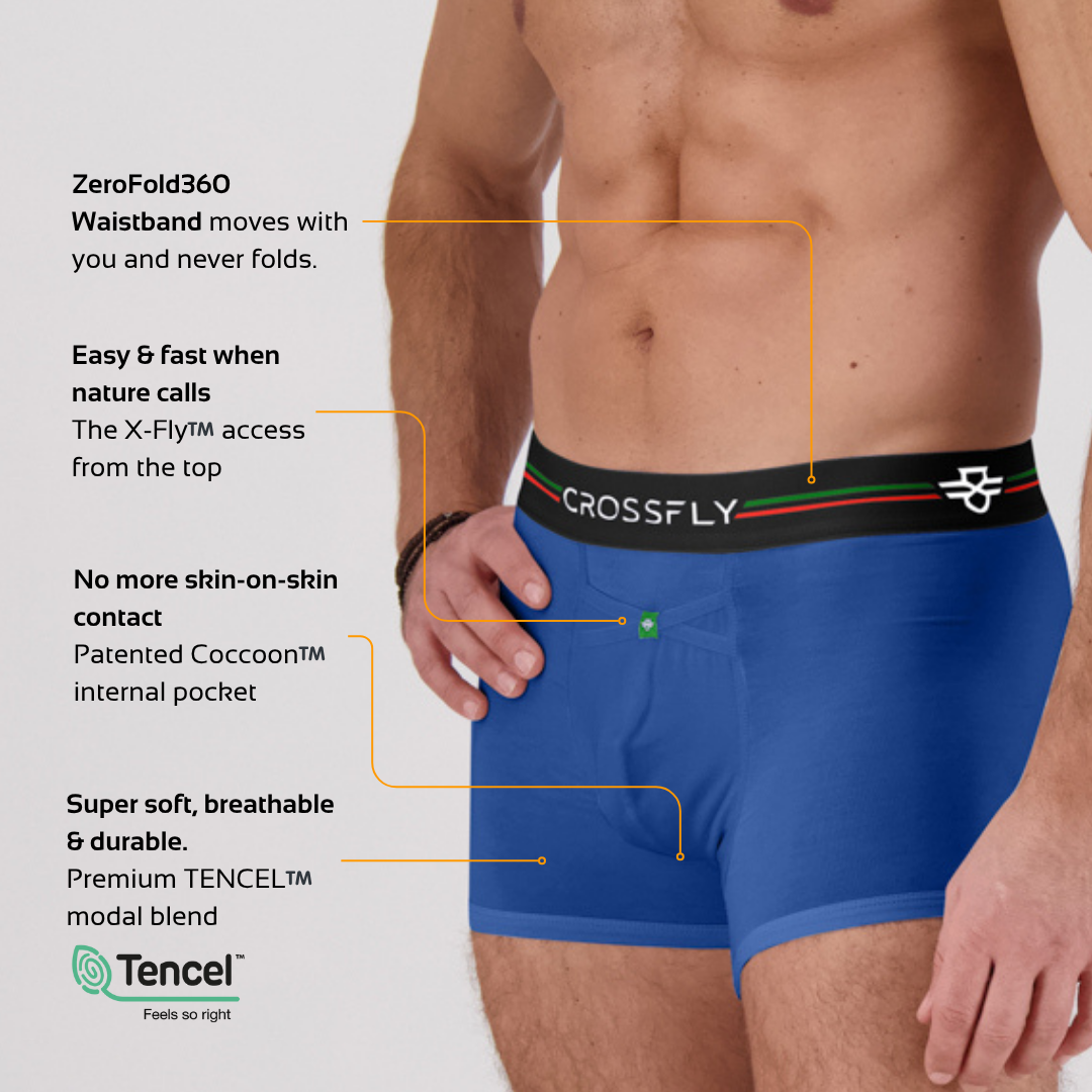 IKON X Men's 3" Trunks - Italia Blue Marle Crossfly