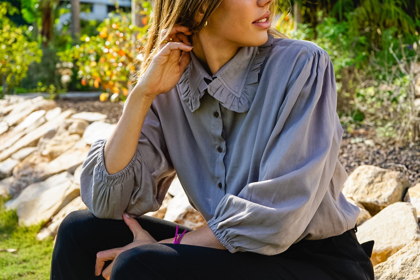 Sia Soft Frill Collar Blouse Naree Clothing