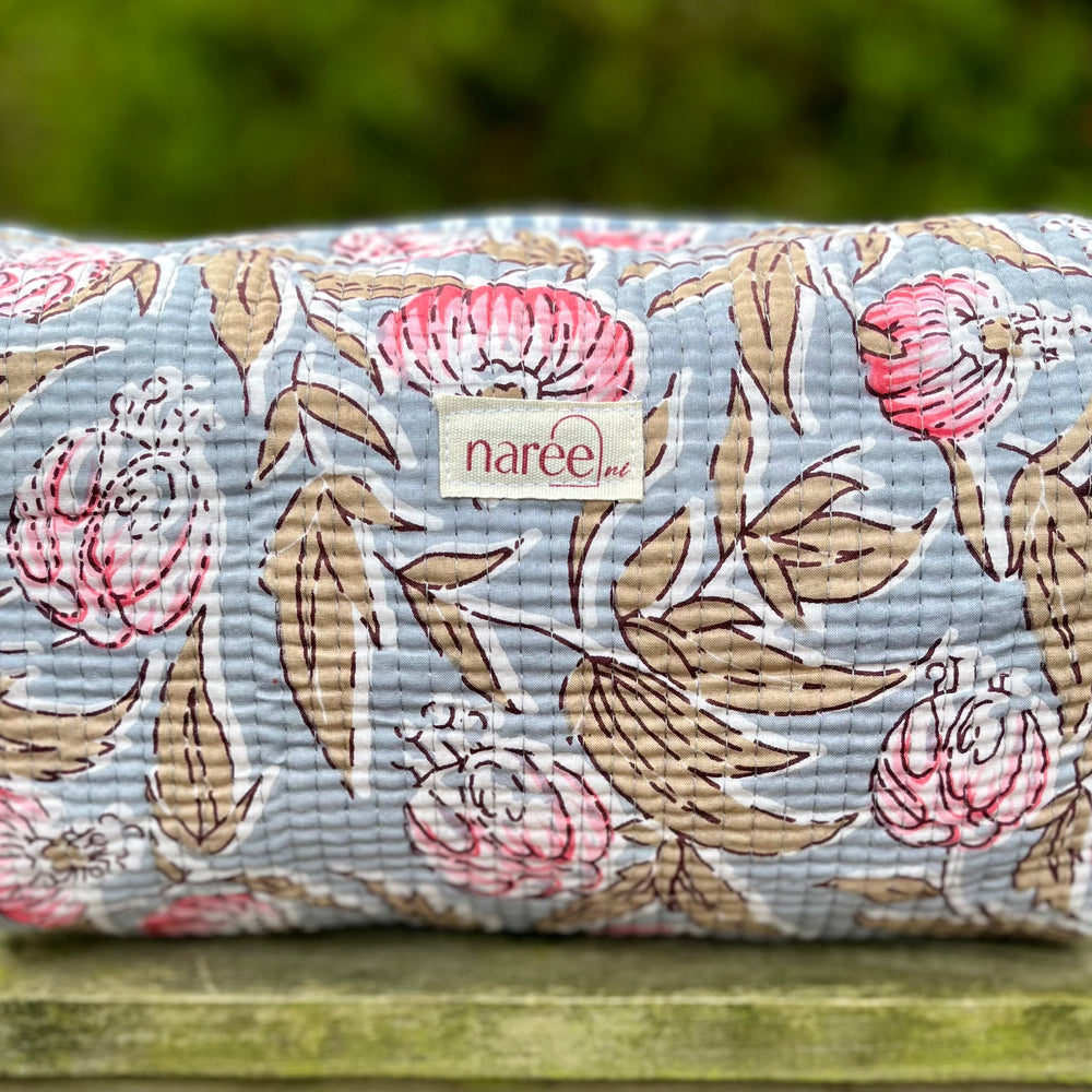 Powder Blue Quilted Make Up Bag Naree Clothing