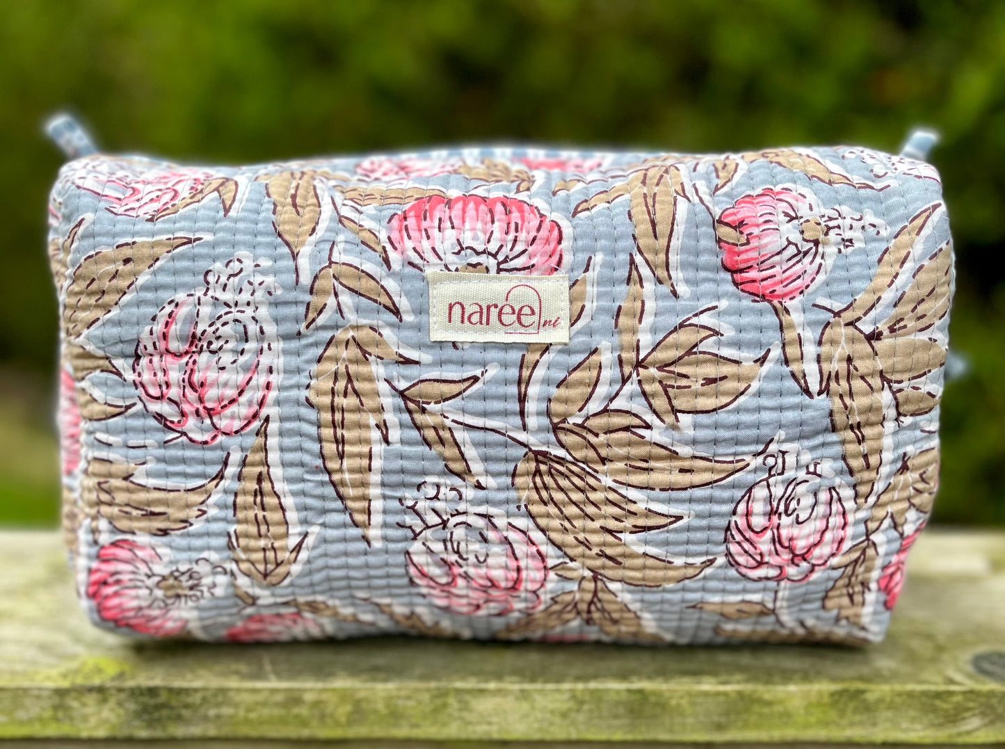 Powder Blue Quilted Make Up Bag Naree Clothing