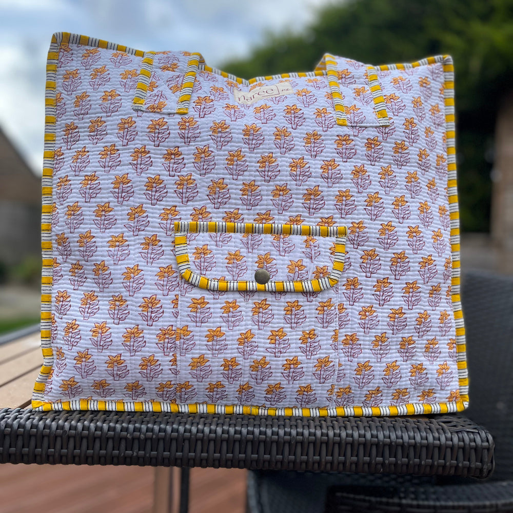 Miha Block Printed Tote Bag Naree Clothing