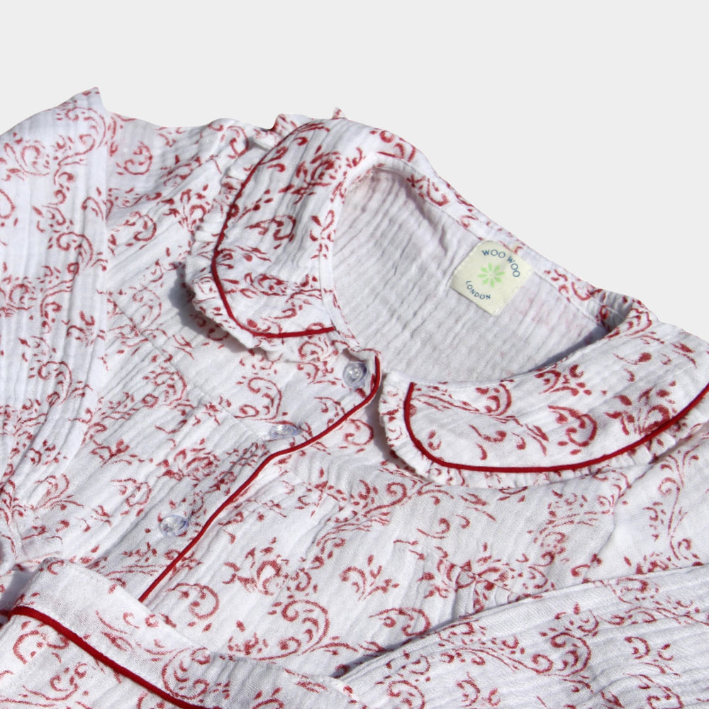 Paisley Organic Muslin Children's Pyjama Trouser Set WooWoo London