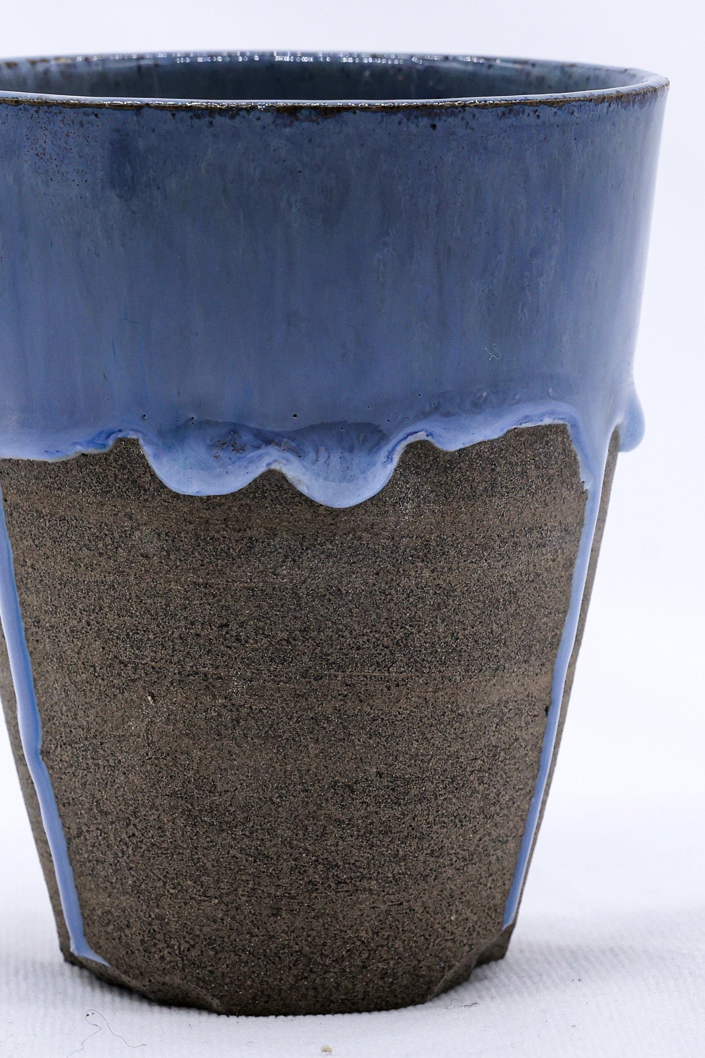 Blulume Quadra Blue Handmade Ceramic Smoked Grey Stoneware Tall Ceramic Cup Ribera Handmade Ceramics