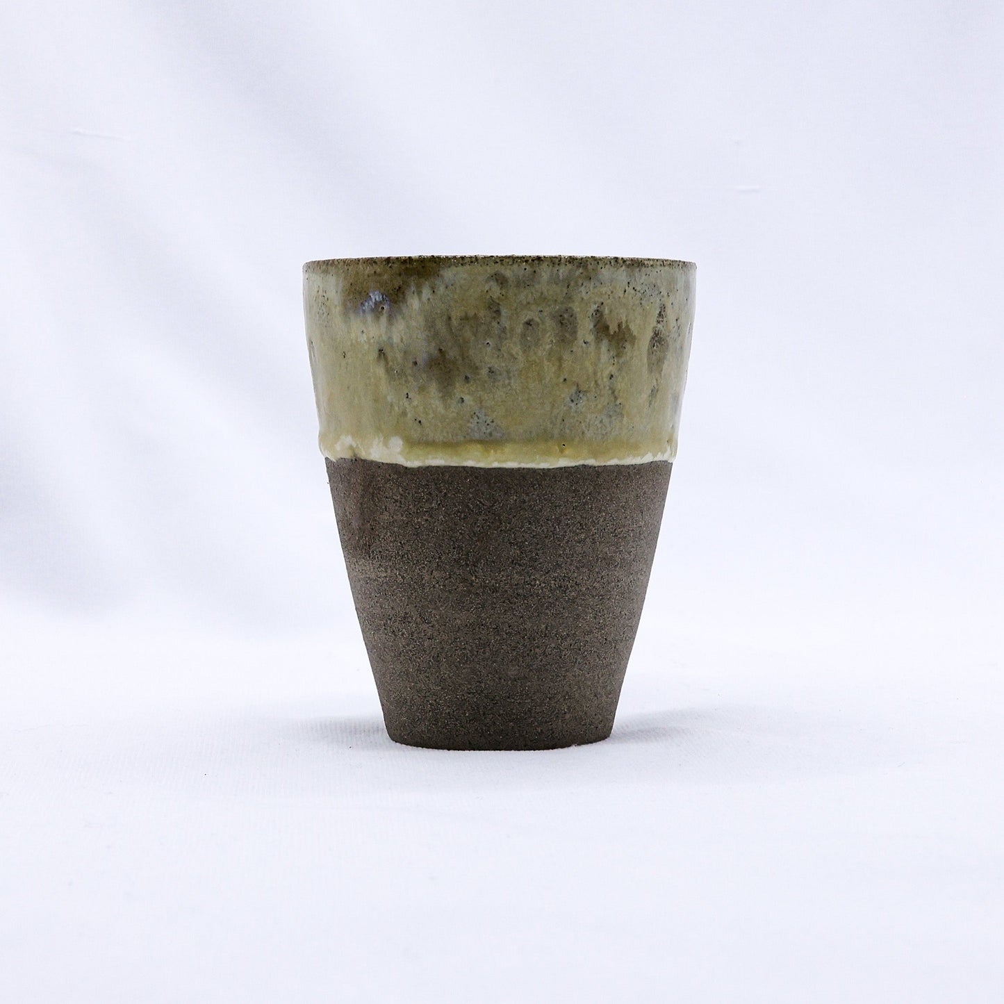 TerraBlu Quadra Handmade Ceramic Smoked Grey Stoneware Tall Ceramic Cup Ribera Handmade Ceramics