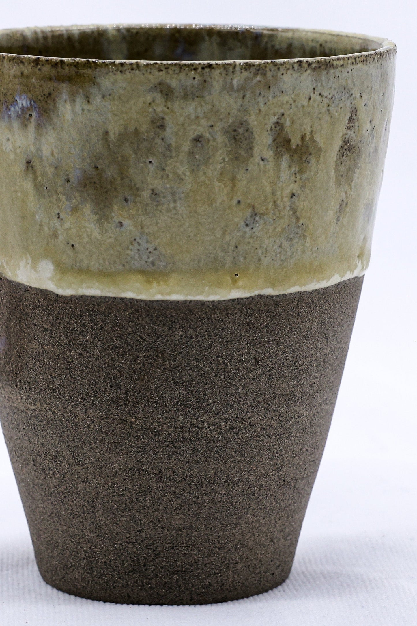 TerraBlu Quadra Handmade Ceramic Smoked Grey Stoneware Tall Ceramic Cup Ribera Handmade Ceramics