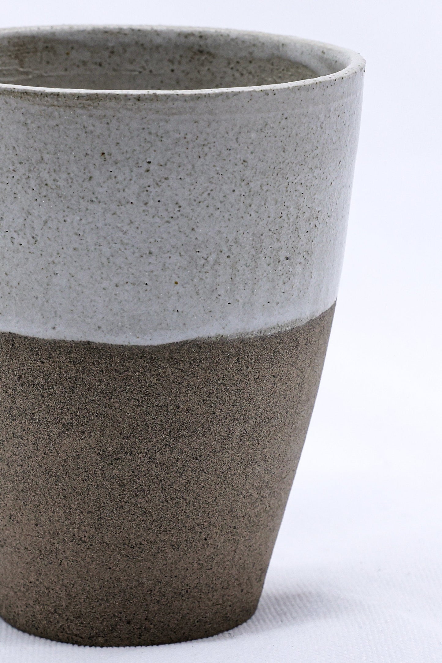 Bianca Quadra Green Handmade Ceramic Smoked Grey Stoneware Tall Ceramic Cup Ribera Handmade Ceramics