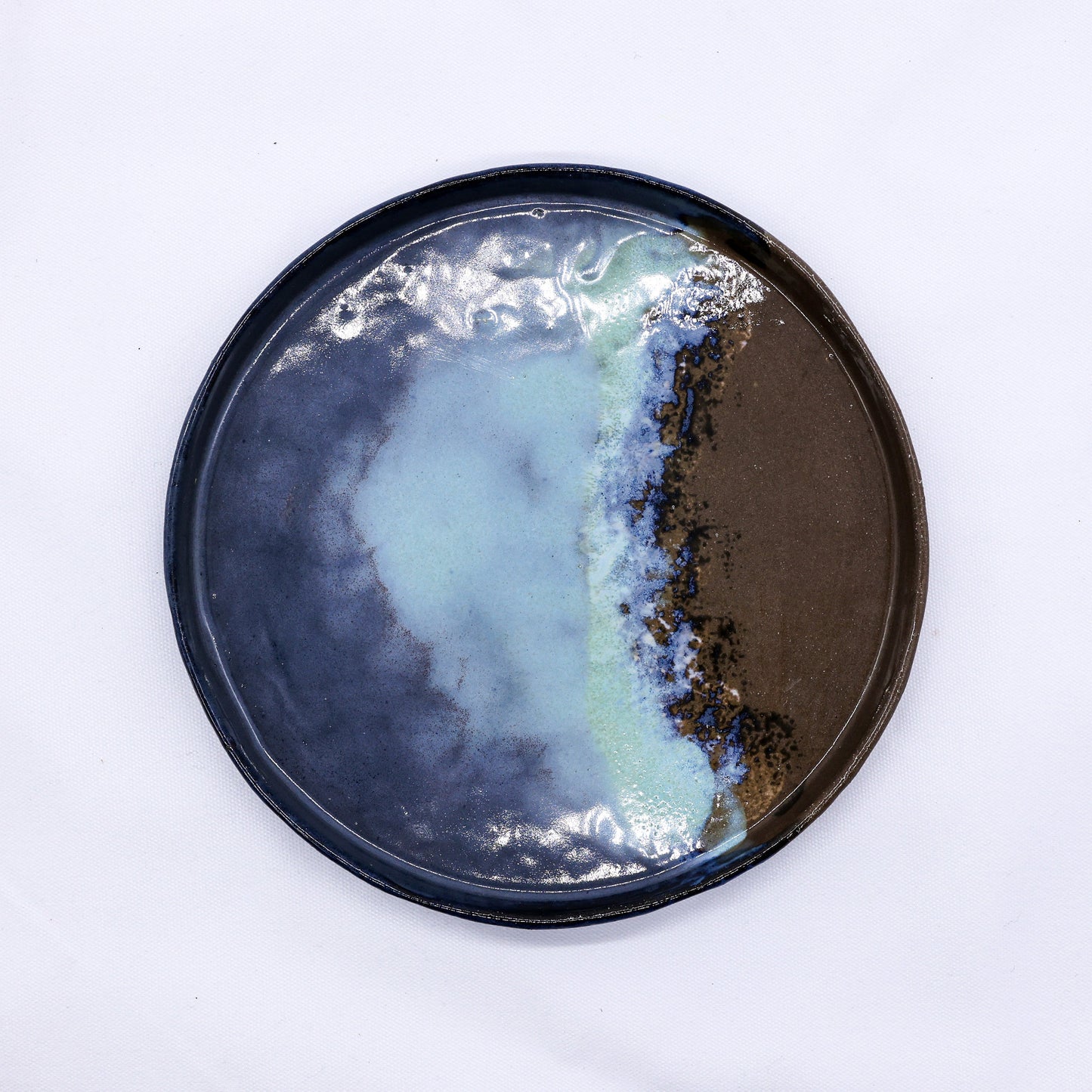 23 cm Seabrook Smoked Grey Large Stoneware Handmade Ceramic Dinner Plate Ribera Handmade Ceramics