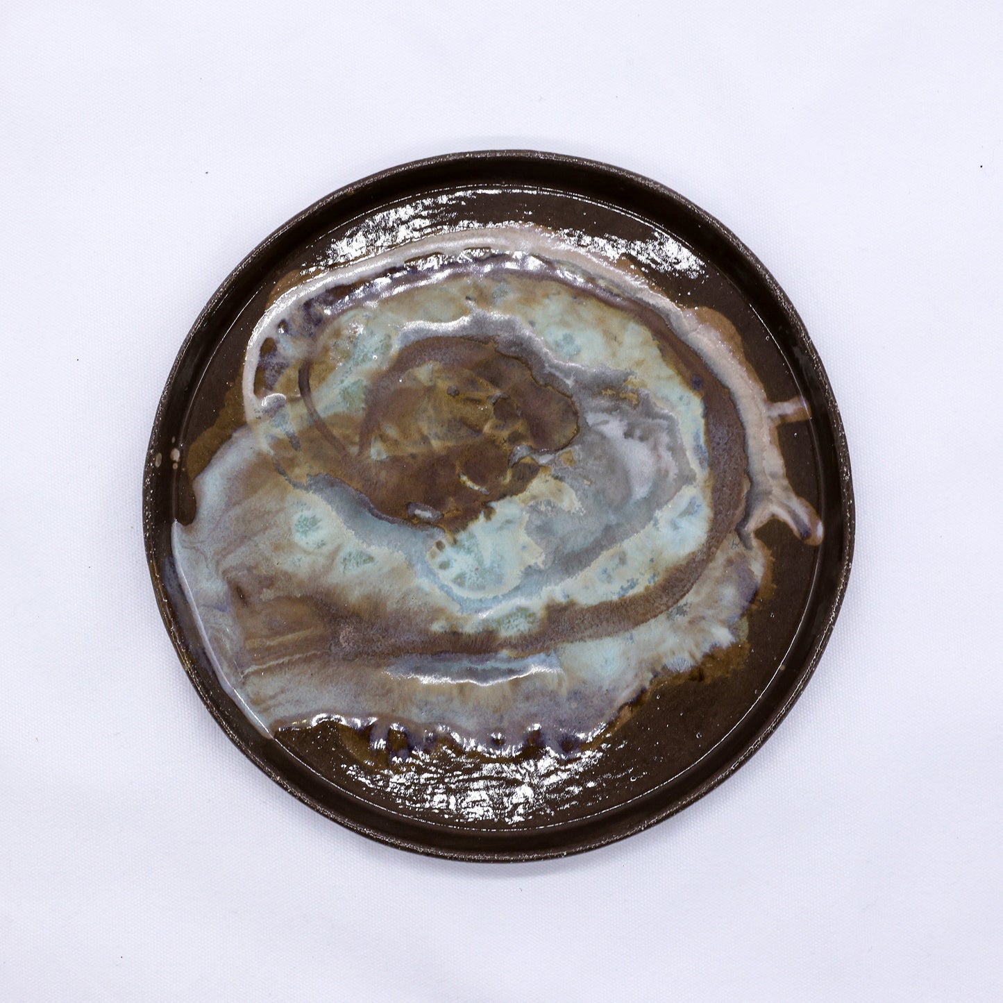 23 cm Tidepool Smoked Grey Large Stoneware Handmade Ceramic Dinner Plate Ribera Handmade Ceramics