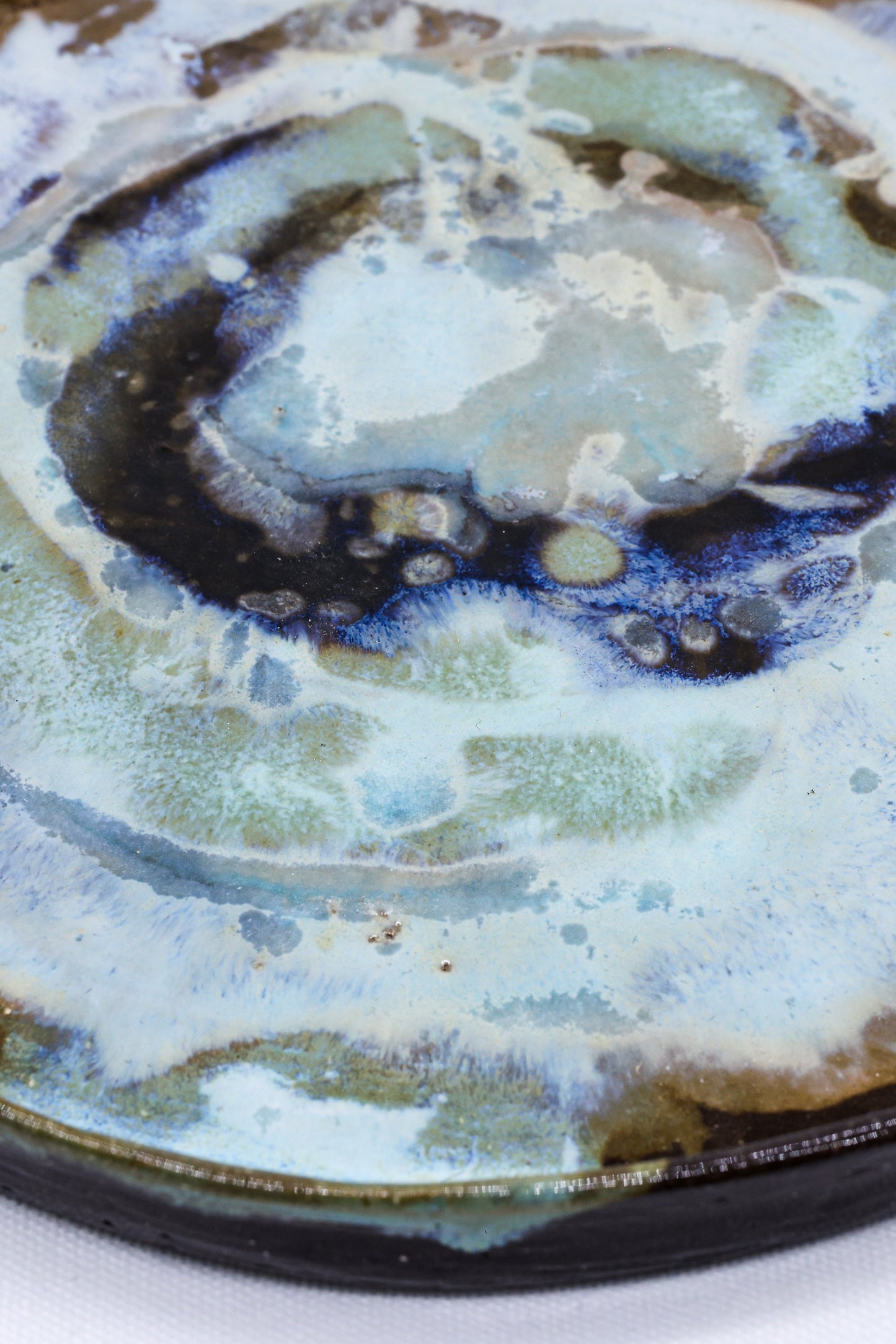 23 cm Coralight Smoked Grey Large Stoneware Handmade Ceramic Dinner Plate Ribera Handmade Ceramics