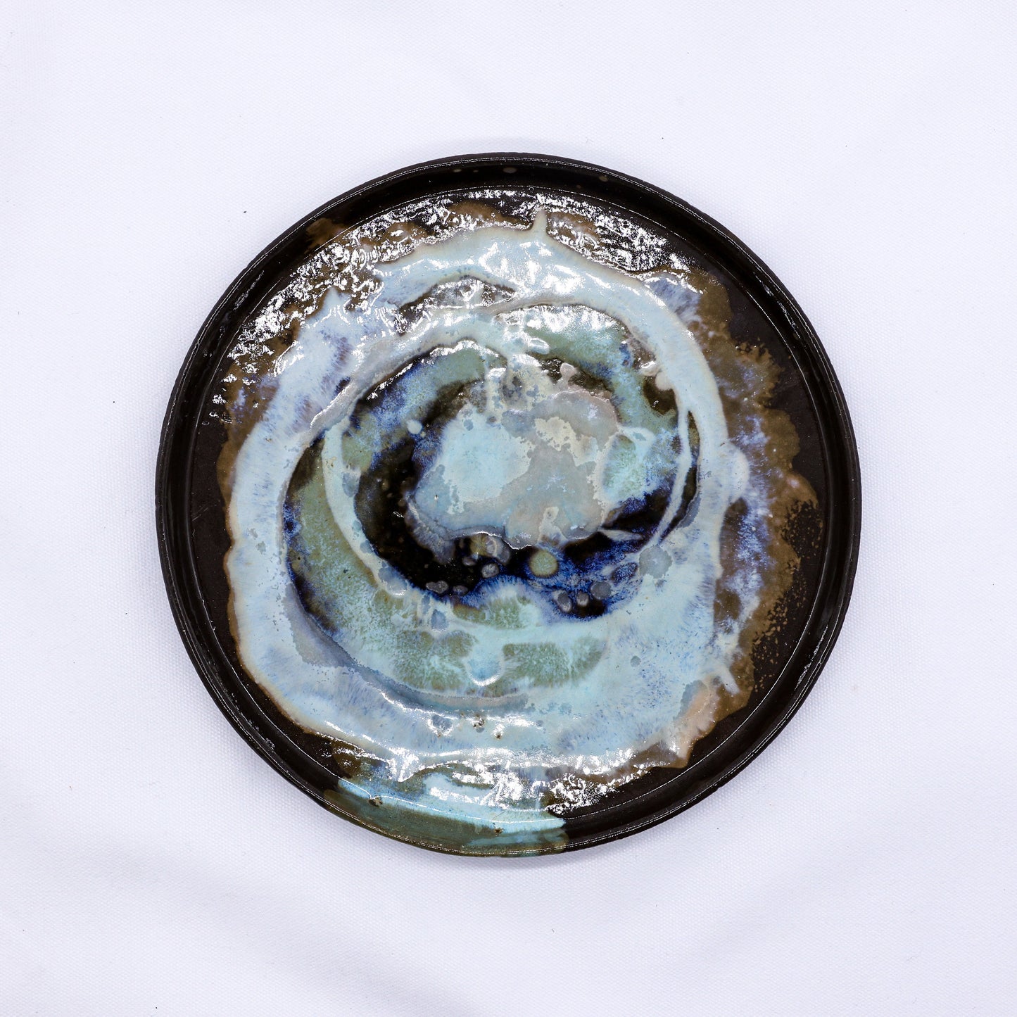 23 cm Coralight Smoked Grey Large Stoneware Handmade Ceramic Dinner Plate Ribera Handmade Ceramics