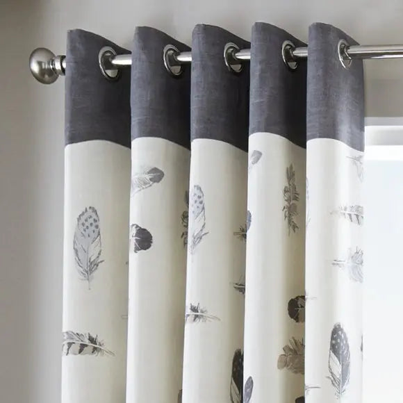 Idaho Feather Eyelet Curtains Dunelm