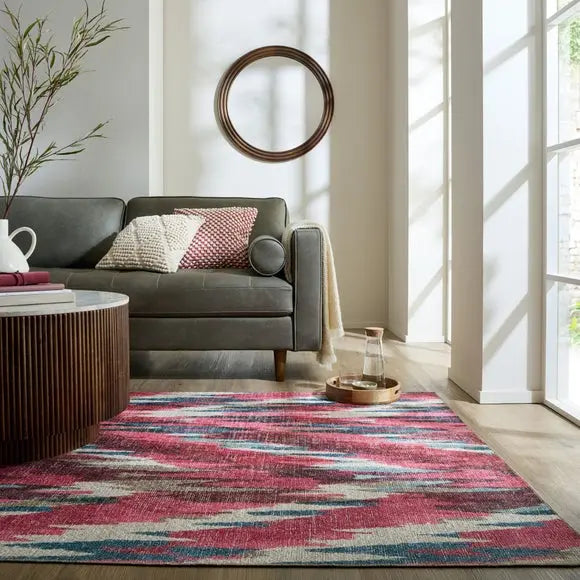 Ikat Abstract Washable Rug Dunelm