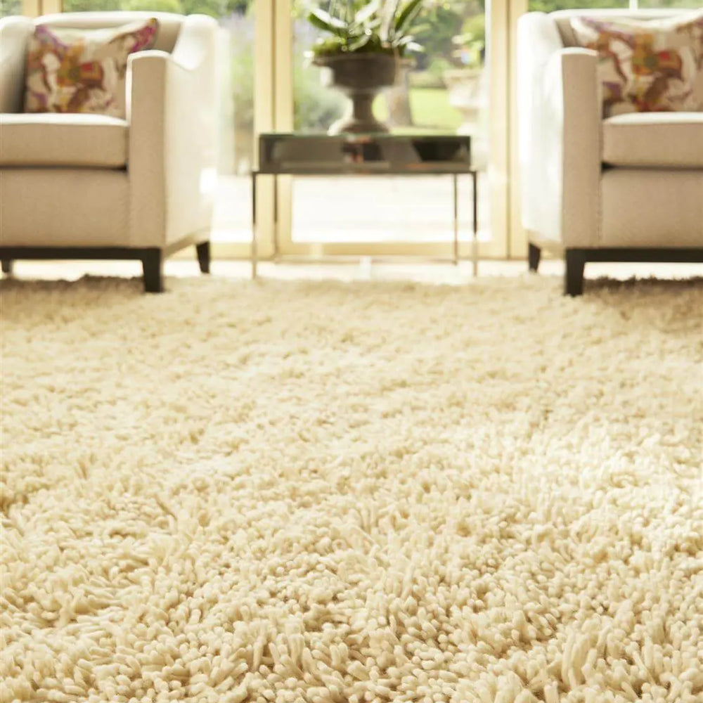 Imperial Ivory Shaggy Pile Wool Rug The Rugs