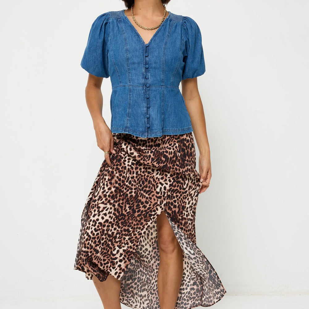 Indigo Button Through Denim Top Scamp & Dude