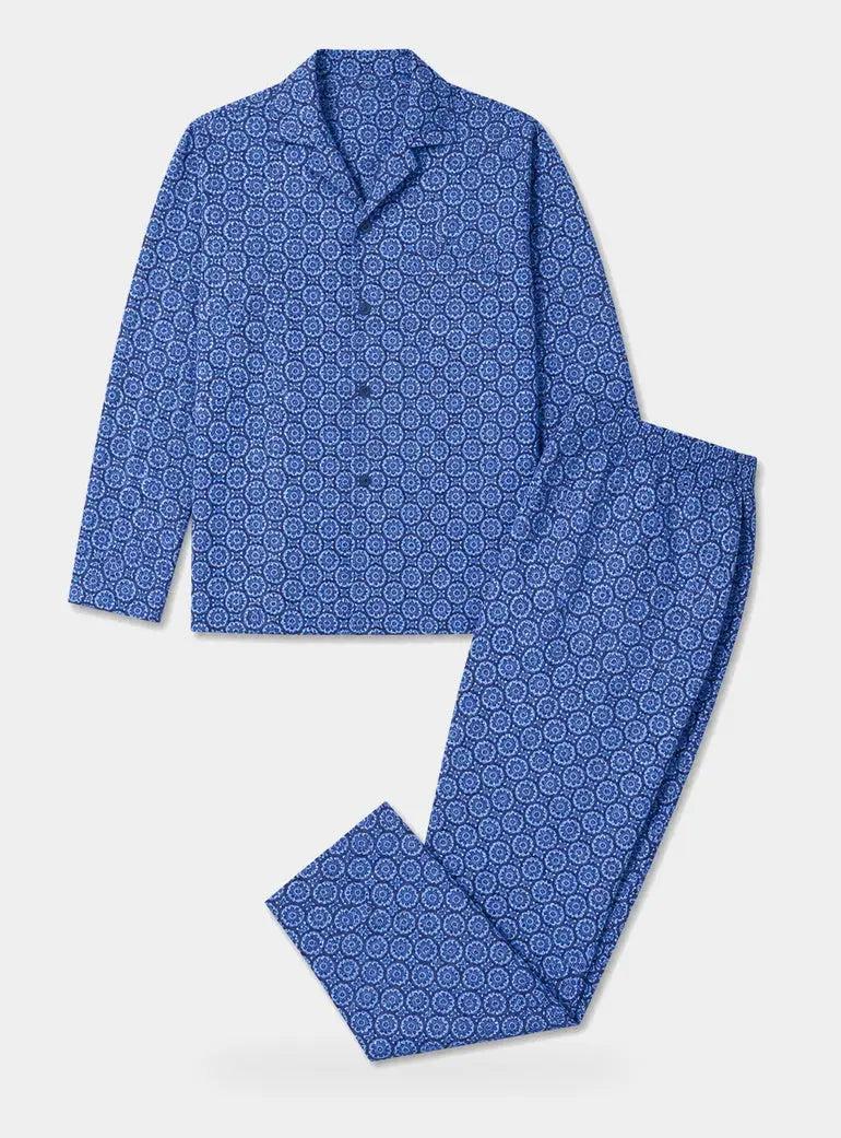 Indigo Floral Mens Pyjama Trouser Set Woodstock Laundry