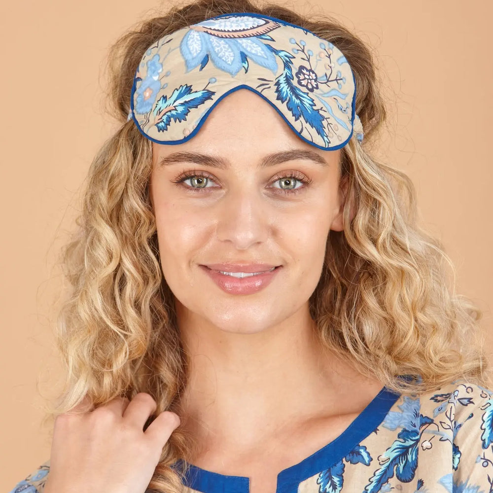 Indigo Lotus Cotton Sleep Mask inara