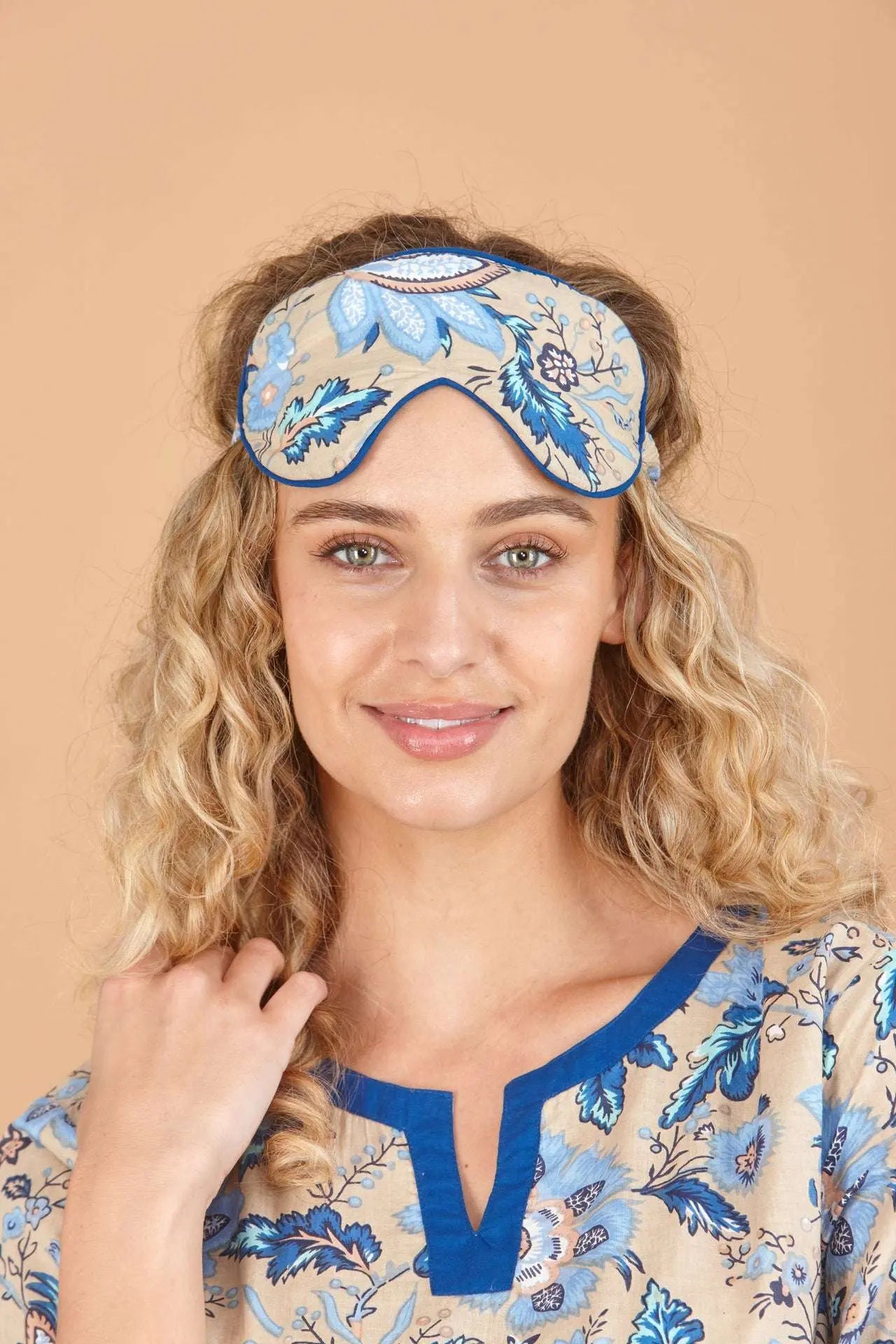 Indigo Lotus Cotton Sleep Mask inara