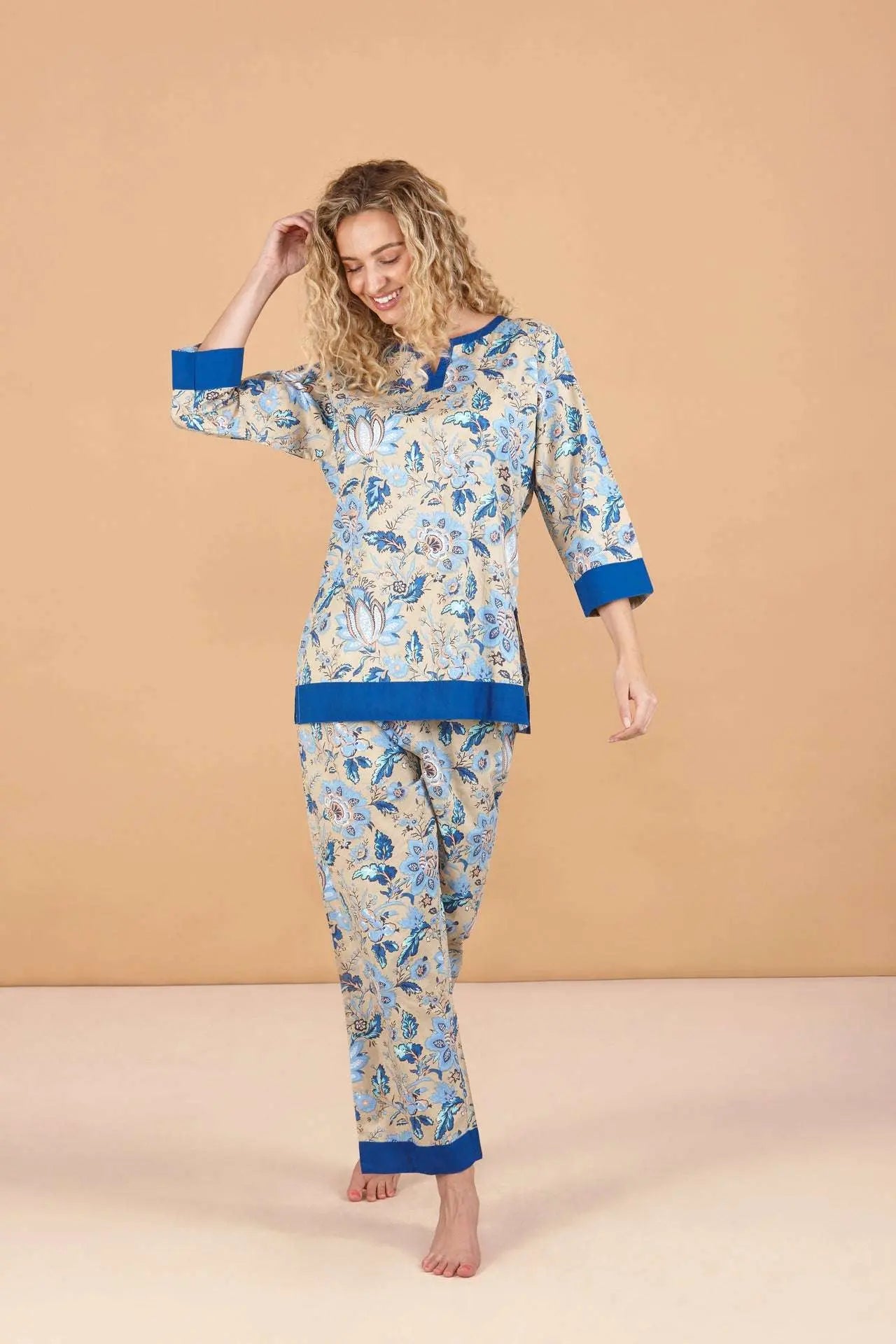 Indigo Lotus Women's Cotton Pyjama Trouser Set inara