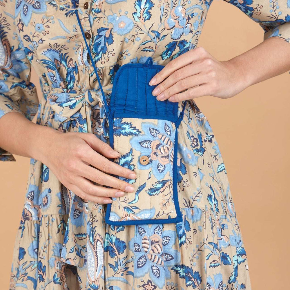 Indigo Lotus Crossbody Phone Bag inara