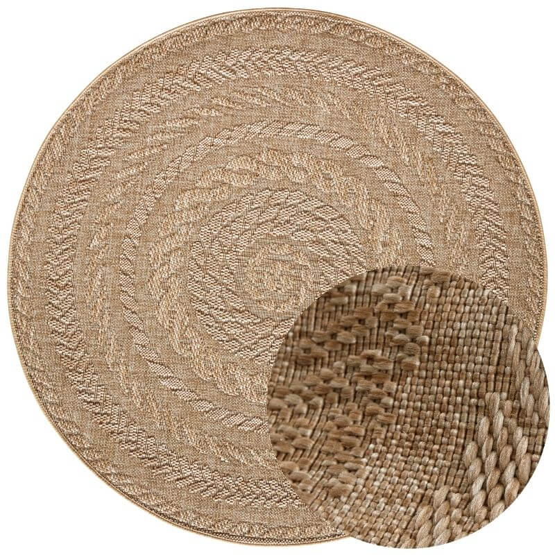 Indoor Outdoor Almendro Round Rug – Chevron Design The Rugs
