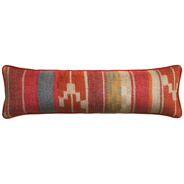 Indus Brick Draught Excluder, Wool, Cushion Woolkeepers Wool & Feather Filling & Linen Blend Ikat & Kilim & Stripe Andrew Martin