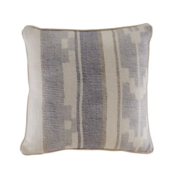 Indus Cloud, Sustainable Feather, Cushion Linen Blend Ikat & Stripe Andrew Martin