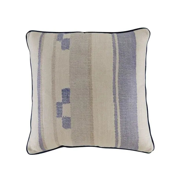 Indus Denim, Sustainable Feather, Cushion Linen Blend Ikat & Stripe Andrew Martin