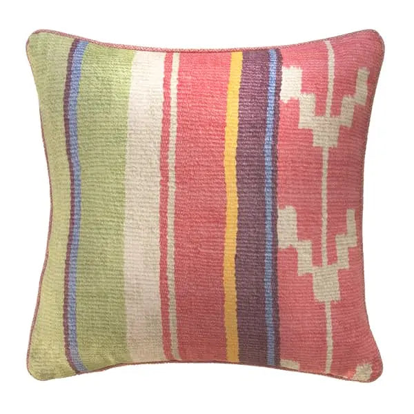 Indus Multi, Sustainable Feather, Cushion Linen Blend Ikat & Stripe Andrew Martin