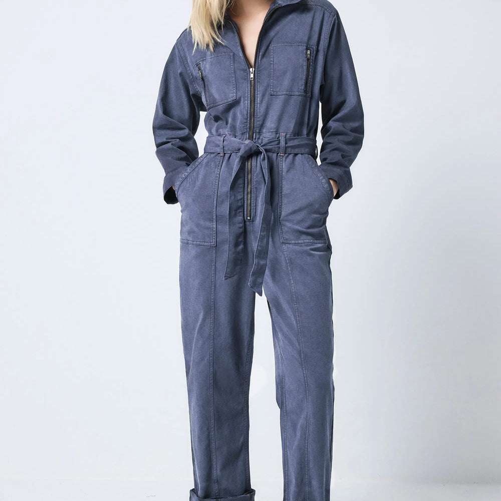 Ink Blue Utility Jumpsuit with TENCEL Lyocell Scamp & Dude