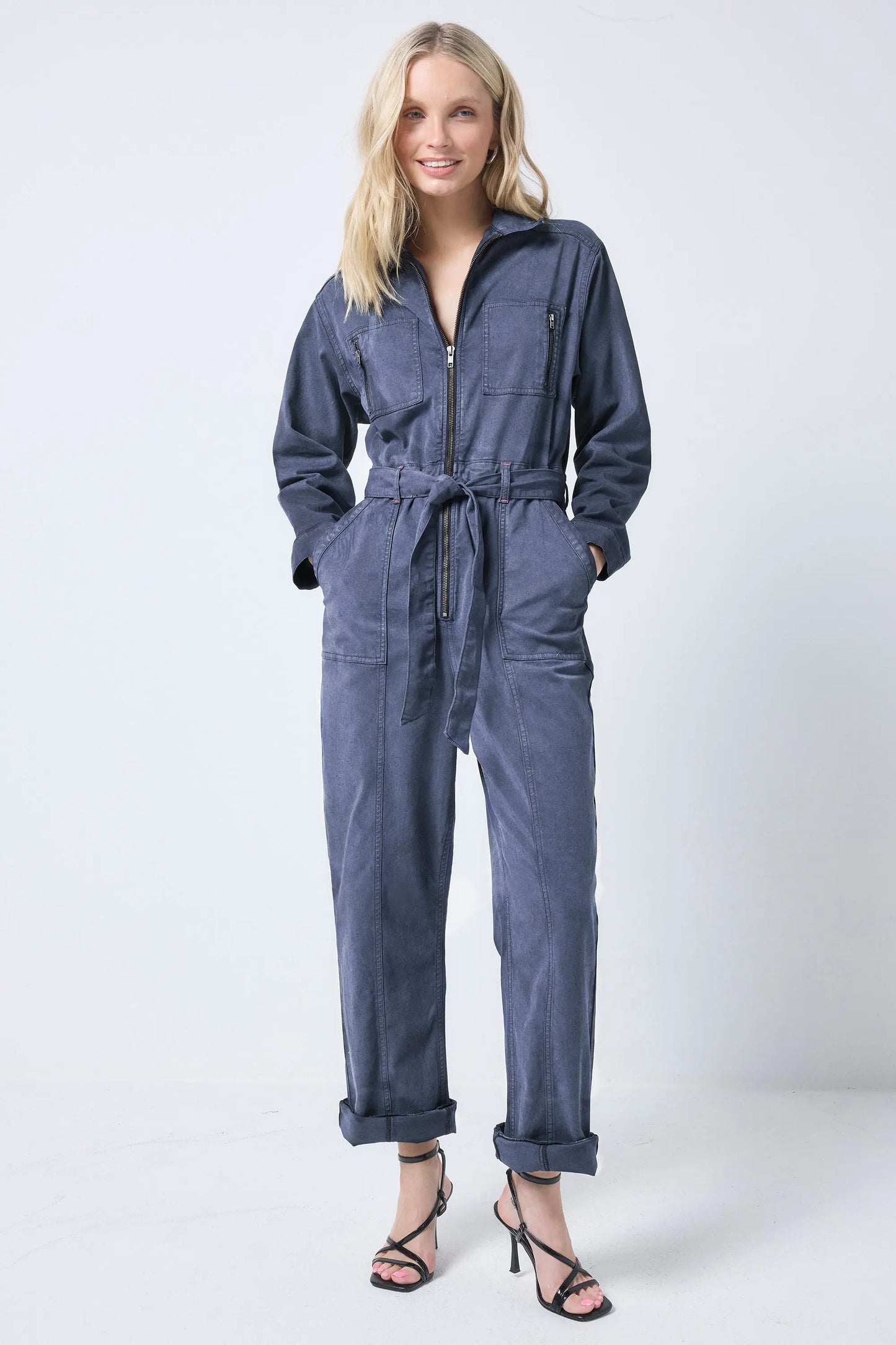 Ink Blue Utility Jumpsuit with TENCEL Lyocell Scamp & Dude