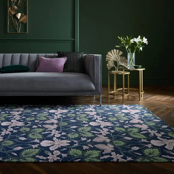 Iris Chenille Floral Rug Dunelm