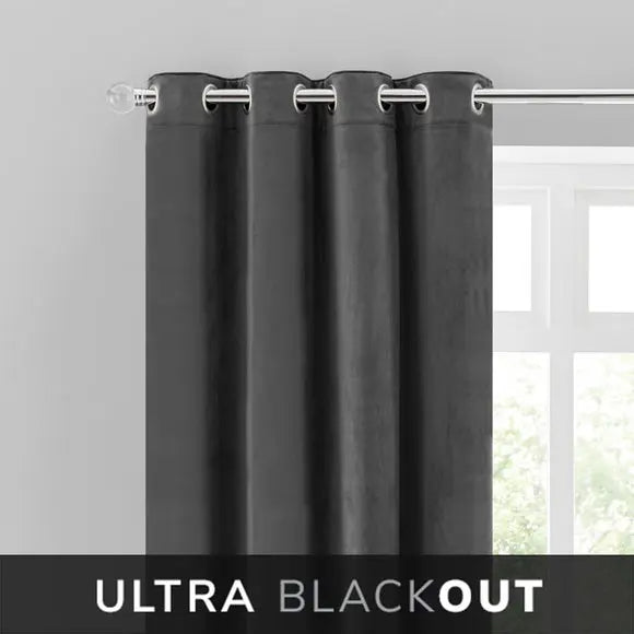 Isla Ultra Blackout Eyelet Curtains Dunelm