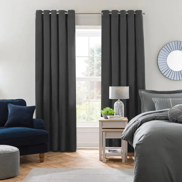 Isla Ultra Blackout Eyelet Curtains Dunelm