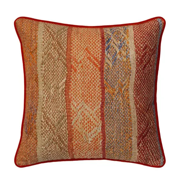 Isthmus Brick / Chocolate, Sustainable Feather, Cushion, Brick Chocolate Linen & Linen Blend & Viscose Blend Herringbone Andrew Martin