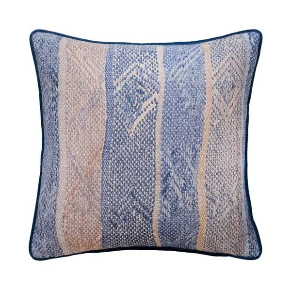 Isthmus Denim, Sustainable Feather, Cushion Linen & Linen Blend & Viscose Blend Herringbone & Stripe Andrew Martin
