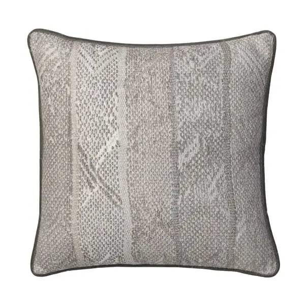 Isthmus Smoke, Sustainable Feather, Cushion Linen & Linen Blend & Viscose Blend Herringbone & Stripe Andrew Martin