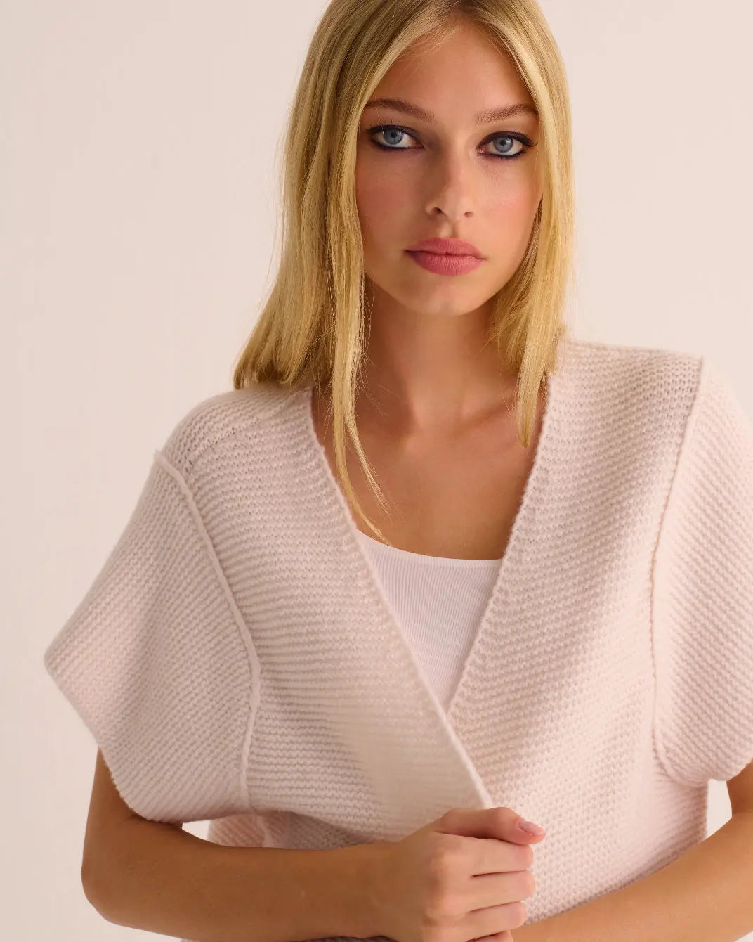 Ivory Alpaca Short Sleeve Shrug MAMU Dream