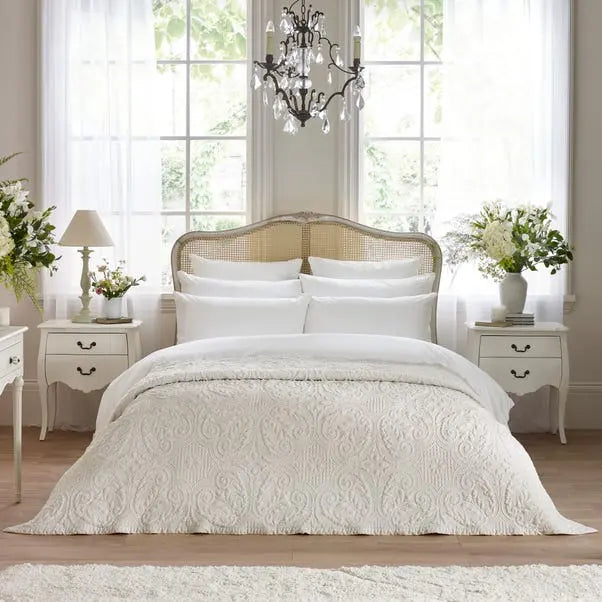 Ivory Dorma Marlowe Bedspread Dunelm