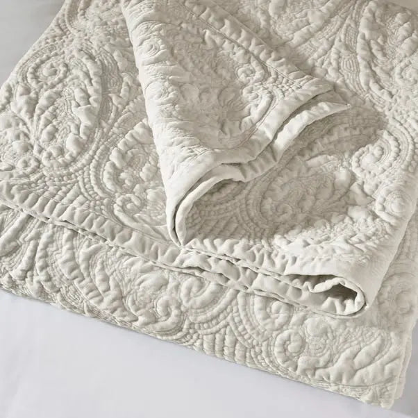 Ivory Dorma Marlowe Bedspread Dunelm