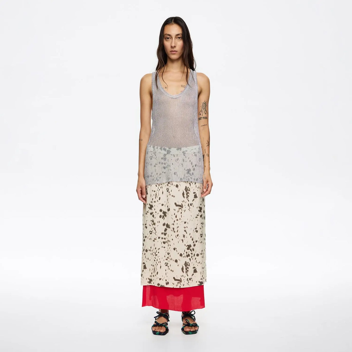 Ivory Lynx contrast hem skirt Bimba y Lola UK