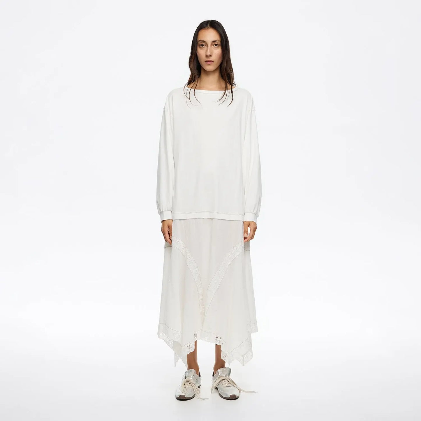 Ivory asymmetric 2 in 1 dress Bimba y Lola UK