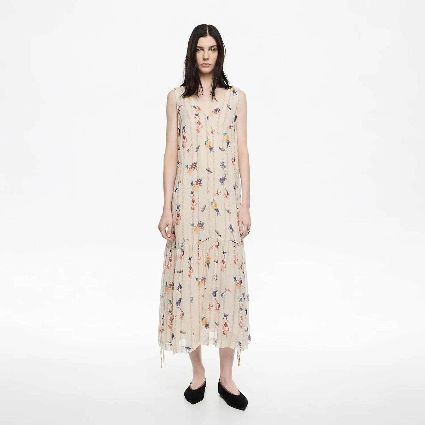 Ivory fancy Flowers Scan A-line dress Bimba y Lola UK