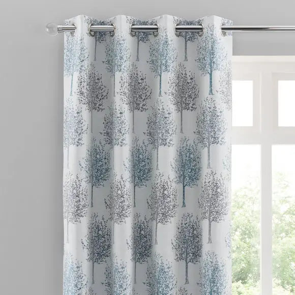 Jacquard Trees Eyelet Curtains Dunelm