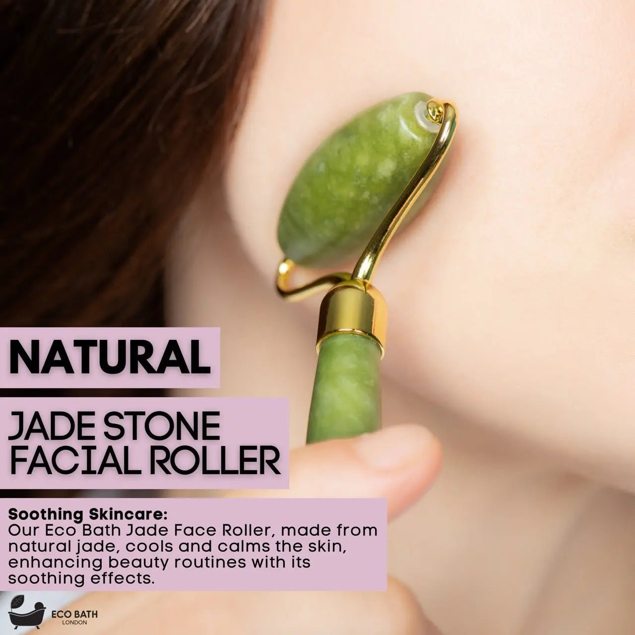 Jade Face Roller - Ridged End Eco Bath London