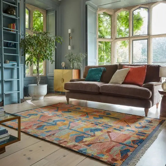 Jaya Premium Hand-Knotted Abstract Wool Rug Dunelm