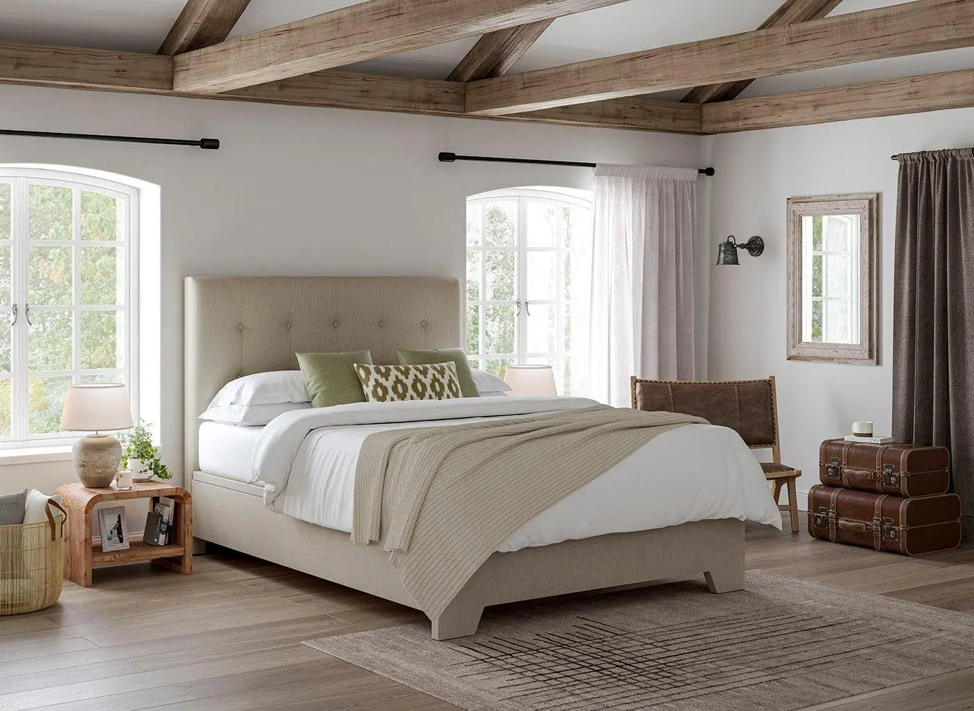 Jenkins Upholstered Ottoman Bed Frame - Cream Dreams