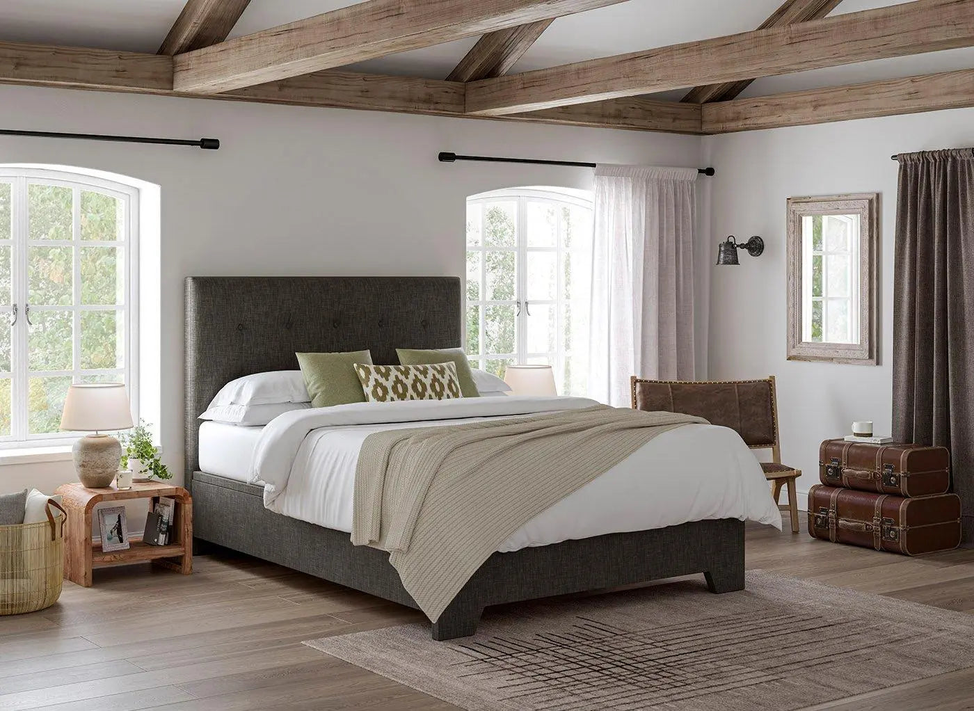Jenkins Upholstered Ottoman Bed Frame - Grey Dreams
